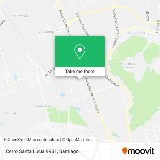 Cerro Santa Lucía 9981 map