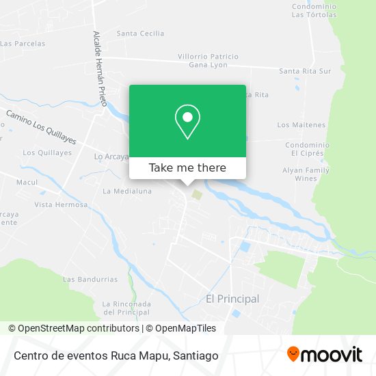 Mapa de Centro de eventos Ruca Mapu