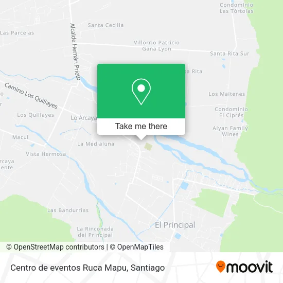 Centro de eventos Ruca Mapu map