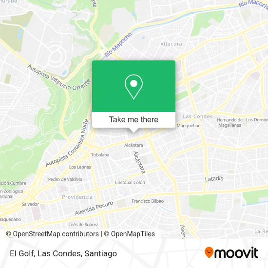 El Golf, Las Condes map