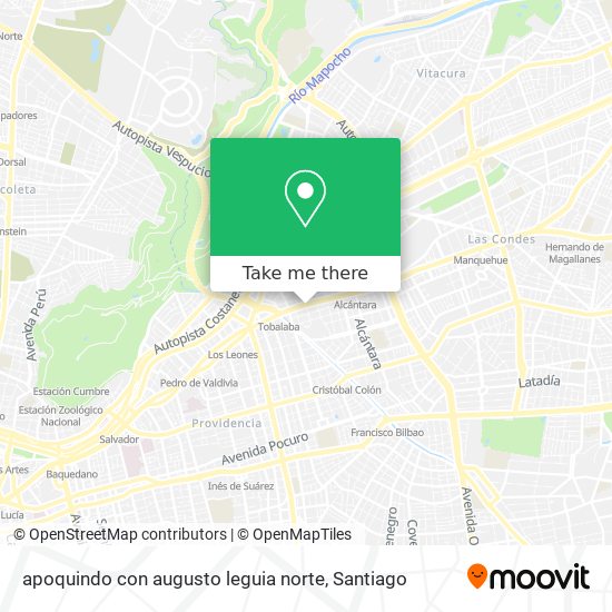 Mapa de apoquindo con augusto leguia norte