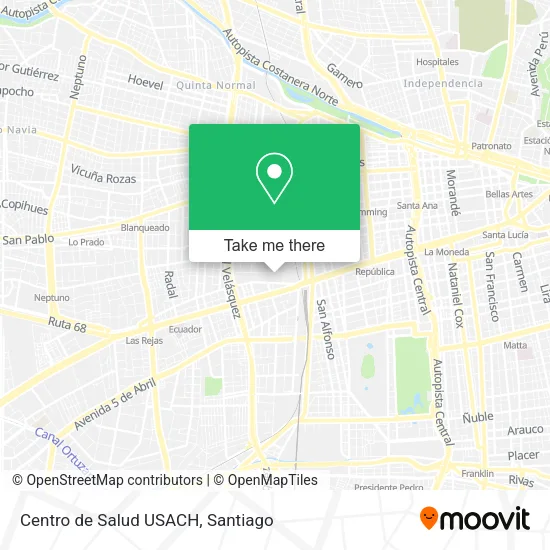 Centro de Salud USACH map