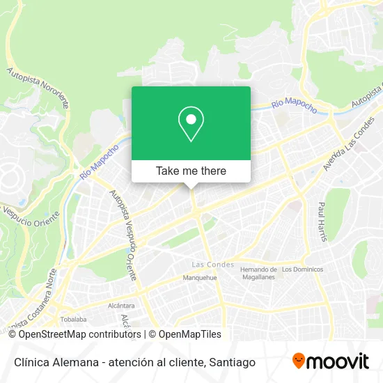 Clínica Alemana - atención al cliente map