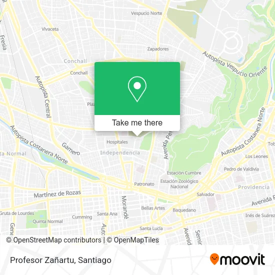 Profesor Zañartu map
