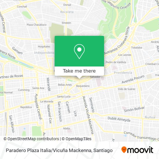 Paradero Plaza Italia / Vicuña Mackenna map