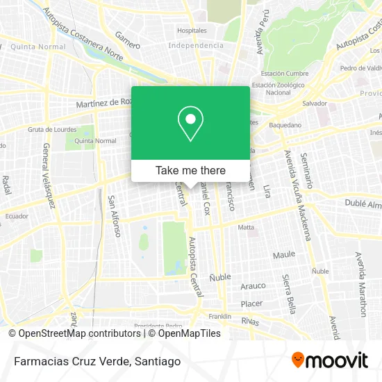 Farmacias Cruz Verde map