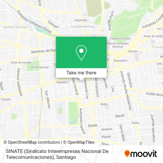 SINATE (Sindicato Interempresas Nacional De Telecomunicaciones) map