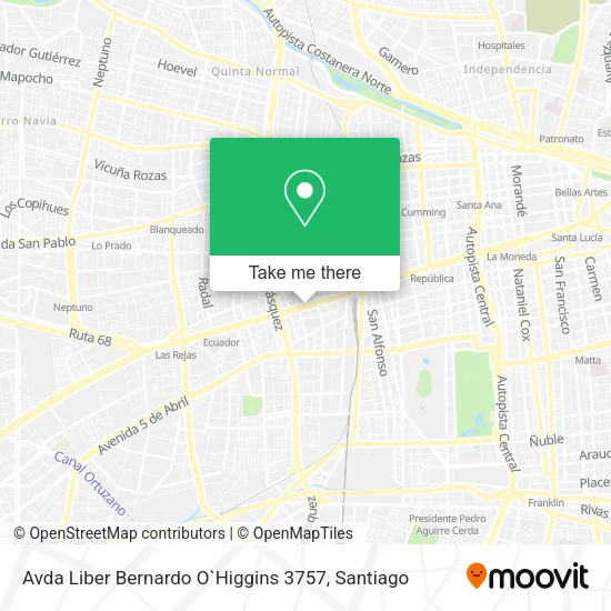 Avda Liber Bernardo O`Higgins 3757 map