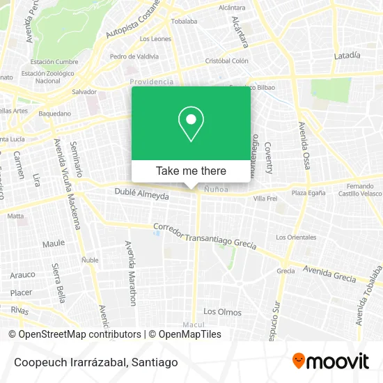 Coopeuch Irarrázabal map