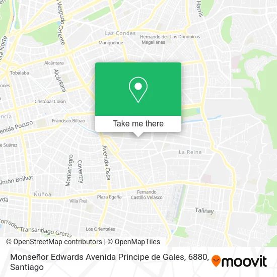 Monseñor Edwards Avenida Principe de Gales, 6880 map