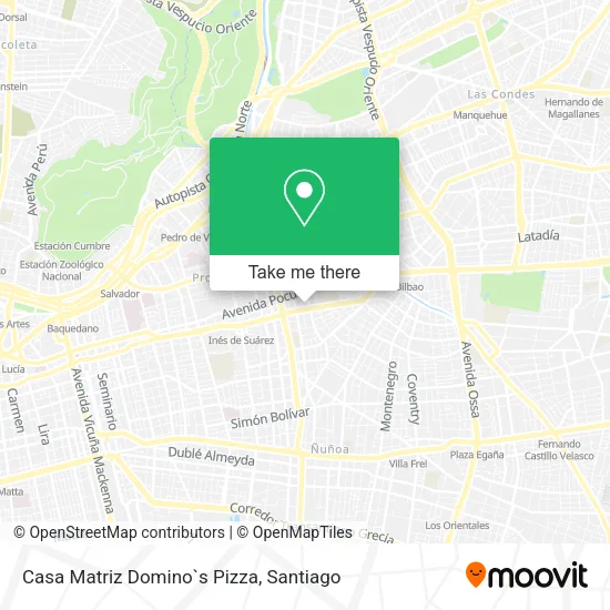 Casa Matriz Domino`s Pizza map