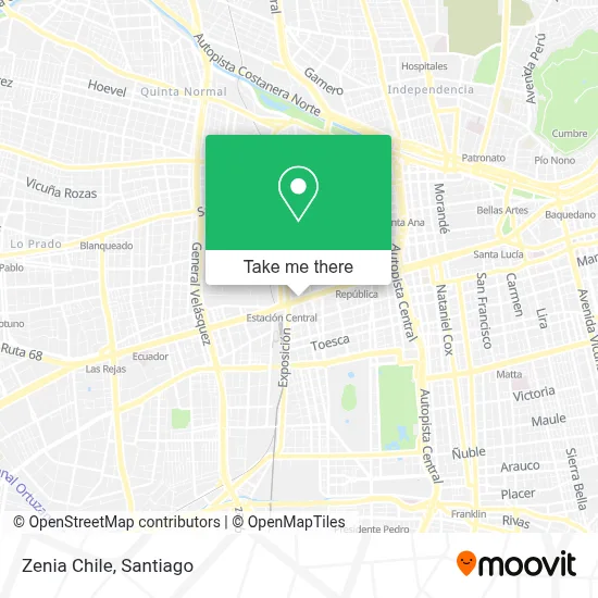 Zenia Chile map