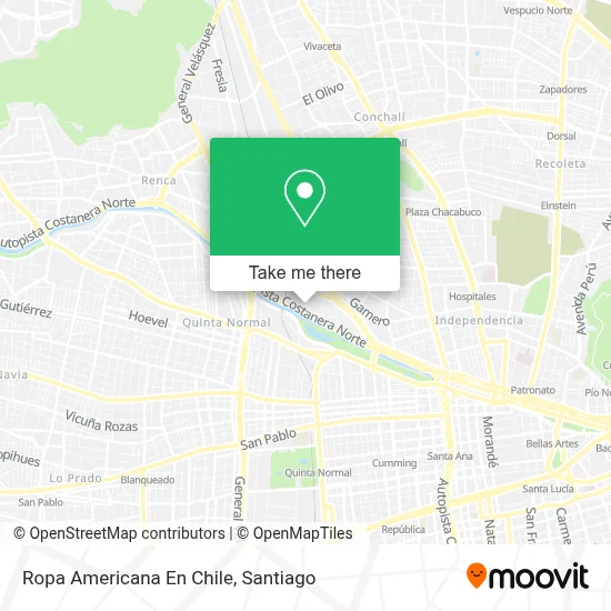 Ropa Americana En Chile map