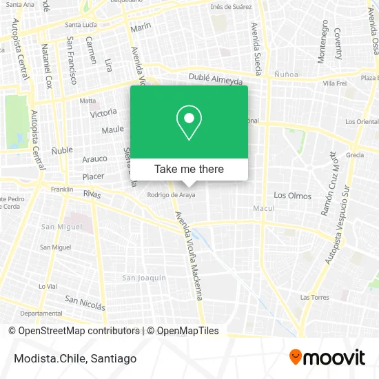Modista.Chile map