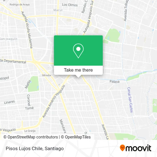 Pisos Lujos Chile map