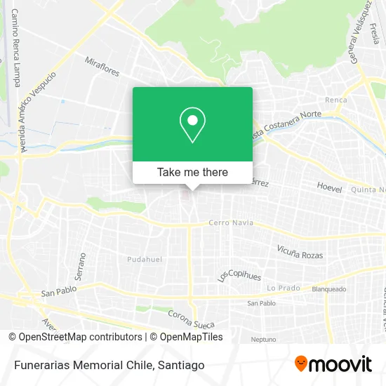 Funerarias Memorial Chile map