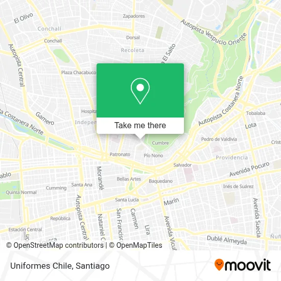 Uniformes Chile map