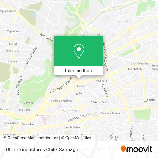 Uber Conductores Chile map