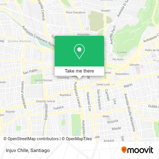 Injuv Chile map