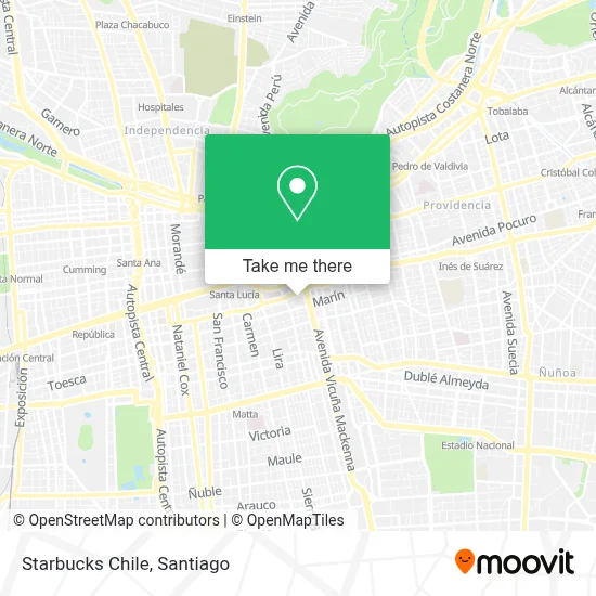 Starbucks Chile map