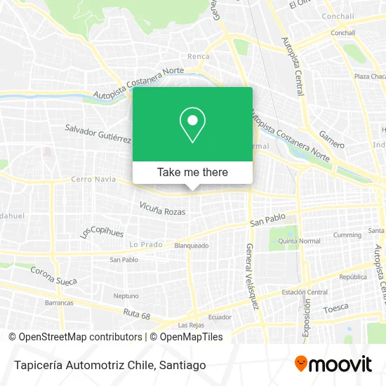 Tapicería Automotriz Chile map
