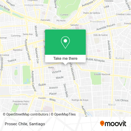 Prosec Chile map