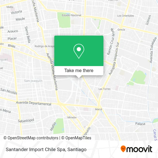Santander Import Chile Spa map