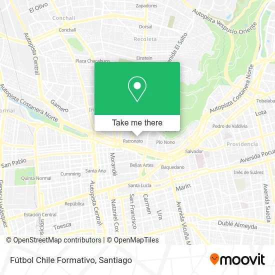Fútbol Chile Formativo map