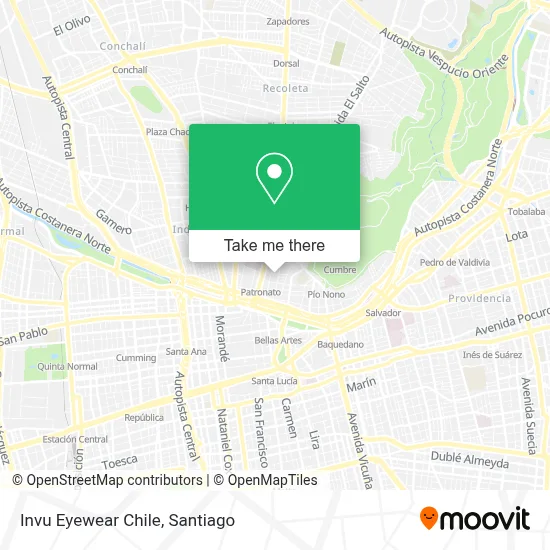 Invu Eyewear Chile map