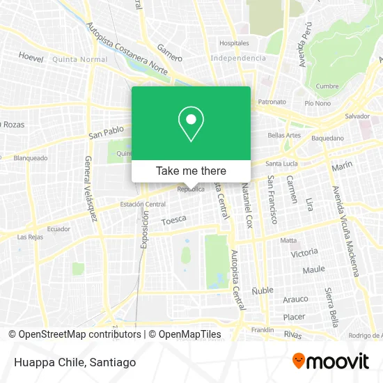 Huappa Chile map