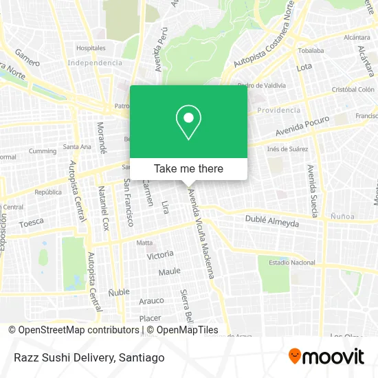 Razz Sushi Delivery map