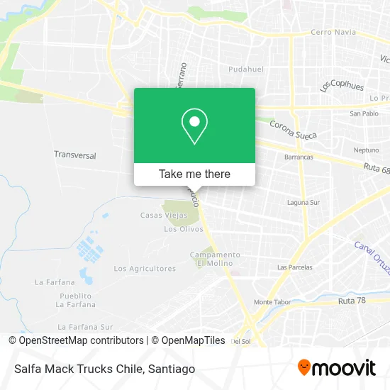 Salfa Mack Trucks Chile map