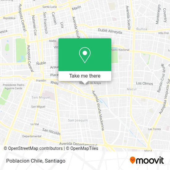 Poblacion Chile map