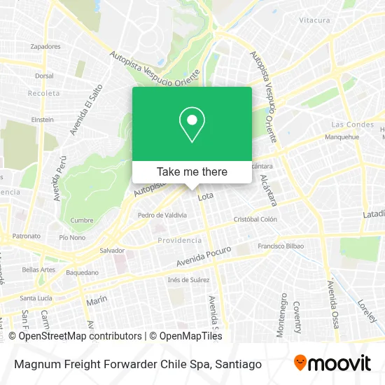 Magnum Freight Forwarder Chile Spa map