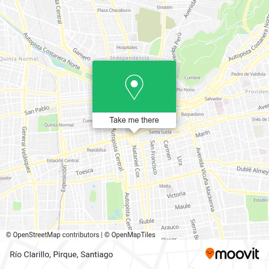 Río Clarillo, Pirque map
