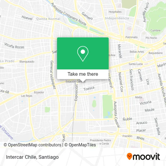 Intercar Chile map