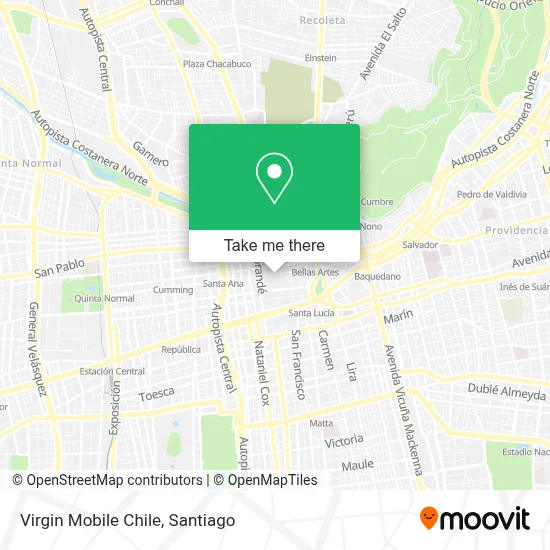 Virgin Mobile Chile map