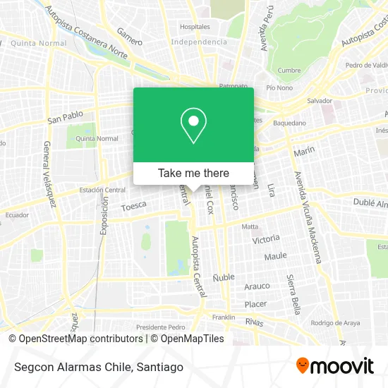 Segcon Alarmas Chile map