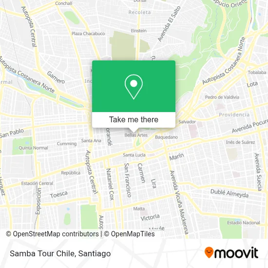 Samba Tour Chile map