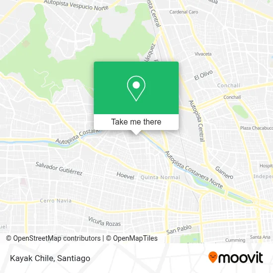 Kayak Chile map