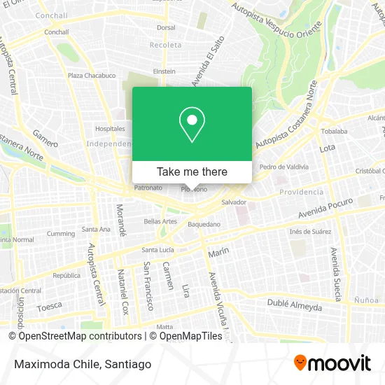 Maximoda Chile map