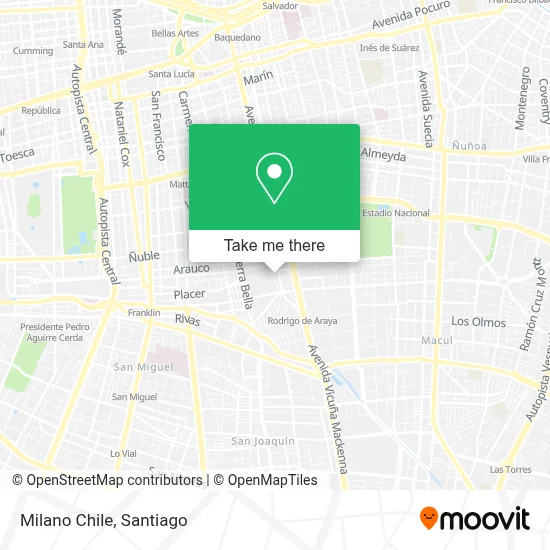 Milano Chile map