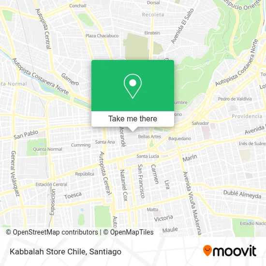 Kabbalah Store Chile map