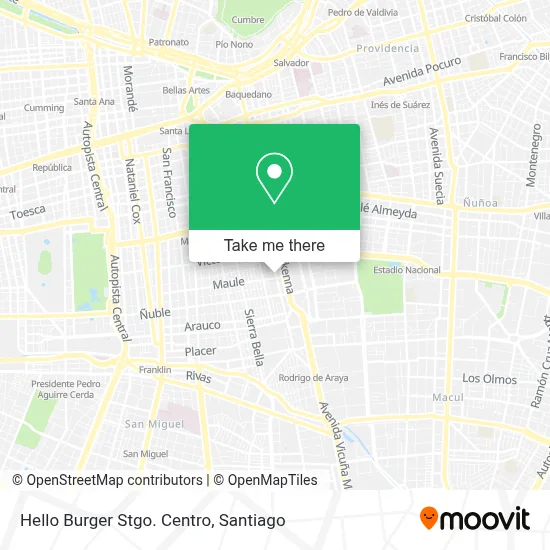 Hello Burger Stgo. Centro map