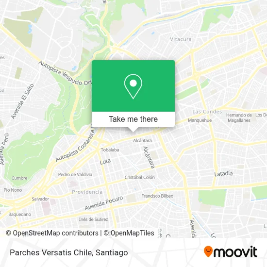 Parches Versatis Chile map