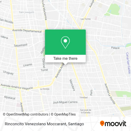 Rinconcito Venezolano Moccarant map
