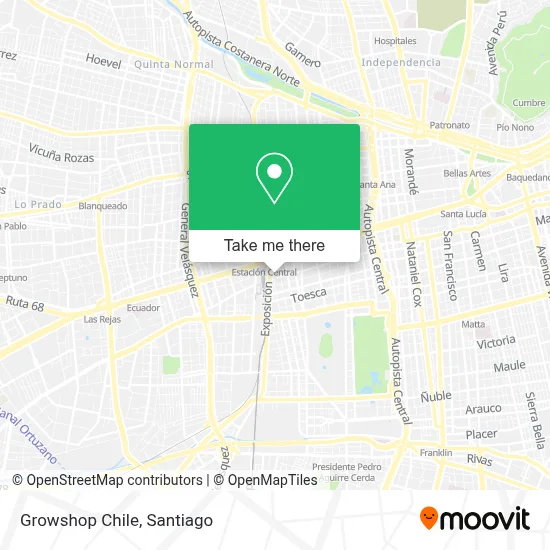 Growshop Chile map