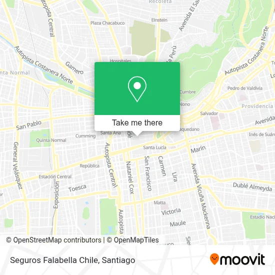Seguros Falabella Chile map