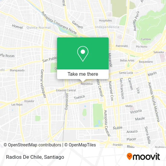 Radios De Chile map