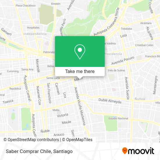 Saber Comprar Chile map
